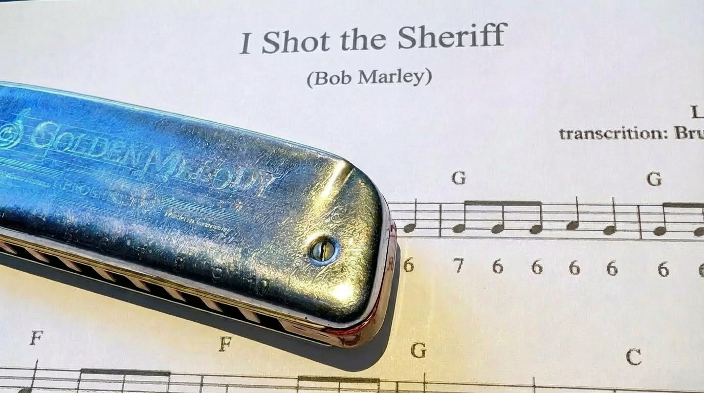 Harmonica sur tablature de I Shot the Sheriff de Bob Marley